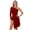 Burgundy, variant on Aislor Women's Lyrical Dance Costume One Shoulder Long Sleeve Split Asymmetrical Hem Dress Dancewear Black XL