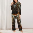 thumbnail image 2 of Balery Streamside Meditating Fox Conjunto de Pijama con Estampado para Mujer, Conjunto de Dos Piezas con Manga Larga, Ropa de Dormir Suave con Bolsillos, Pijamas Cómodos-Medium, 2 of 7