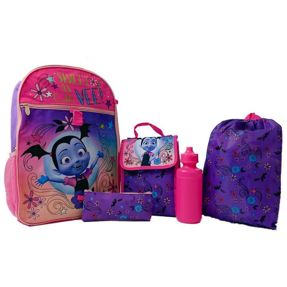 Disney Disney Vampirina Backpack & Lunch Box 5 Piece Set With Water