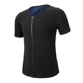 thumbnail image 4 of Lanyiu Mens Big & Tall Sweat Shaper Top Zip Up Crew Neck Short Sleeve Tops Tee Sauna Shirt for Gym, Workout, 4 of 6