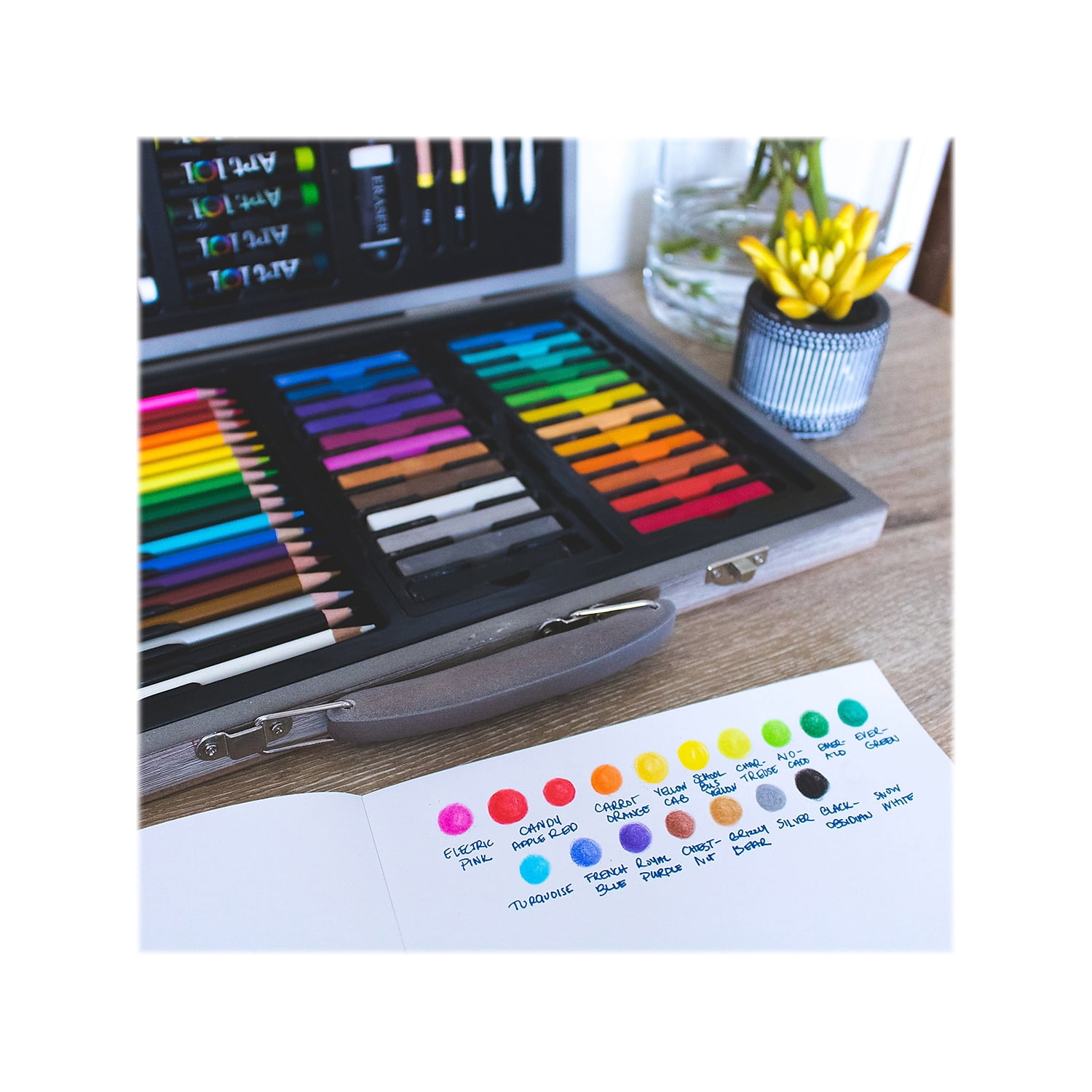 Art 101 Draw, Sketch, and Doodle Multifunctional Art Set with 111 Pieces for Children to Adults
