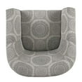 thumbnail image 4 of HomePop by Kinfine Chaise Rembourrée en Tissu - Chaise d'Appoint en Forme de Tonneau, Médaillon Gris, 4 of 5