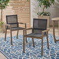 thumbnail image 3 of Jimmy Outdoor Acacia Wood and Mesh Dining Chairs (Set of 2), 3 of 9