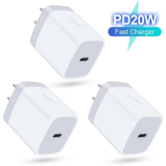 USB C Charger Block,3PCS AILKIN 20W PD Type C Block Chargers Wall Charger Block Fast Charging Charger Plug Power Adapter USB C Brick Cube,White