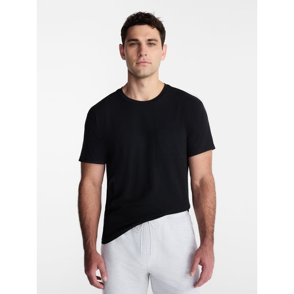 Athletic Works Men's and Big Men's Tri Blend Pocket Tee, Sizes XS-4XLT