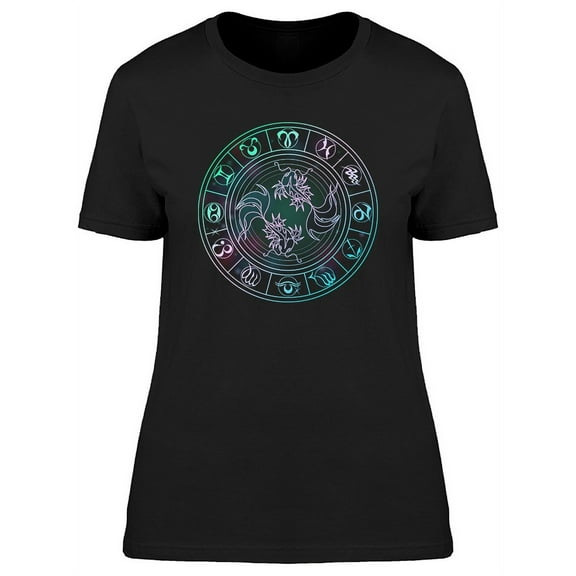 Pisces Zodiac Circle Graphic Tee Women's -Image by Shutterstock
