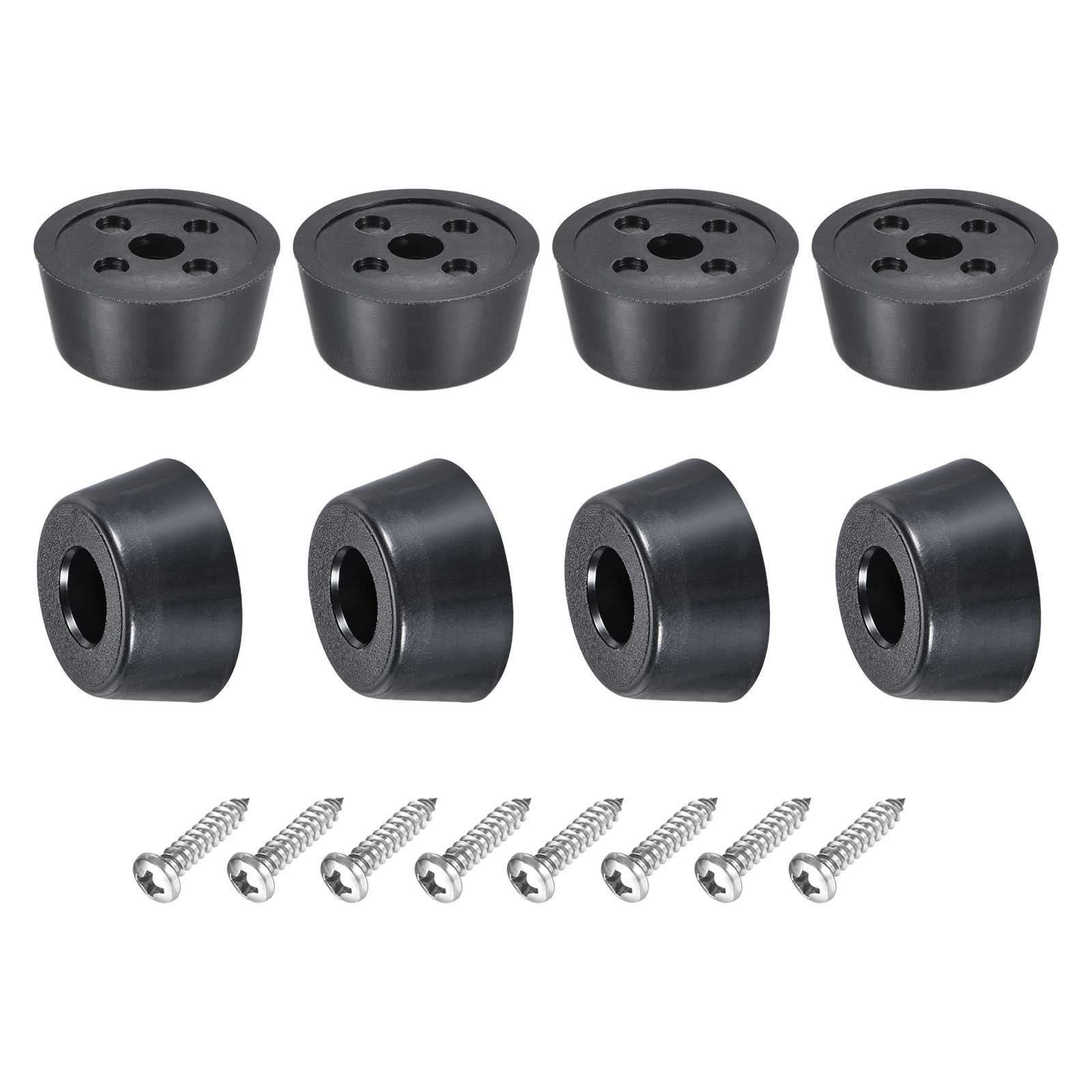 20mm L X 20mm H Rond Caoutchouc Pare-chocs Pieds, Inox Acier Vis Et