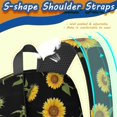 thumbnail image 5 of Sunflower Black Pattern 17" Waterproof Oxford School Backpacks for Teens, S-Shape Padded Straps, for School, Travel, Hiking, Camping, 5 of 5