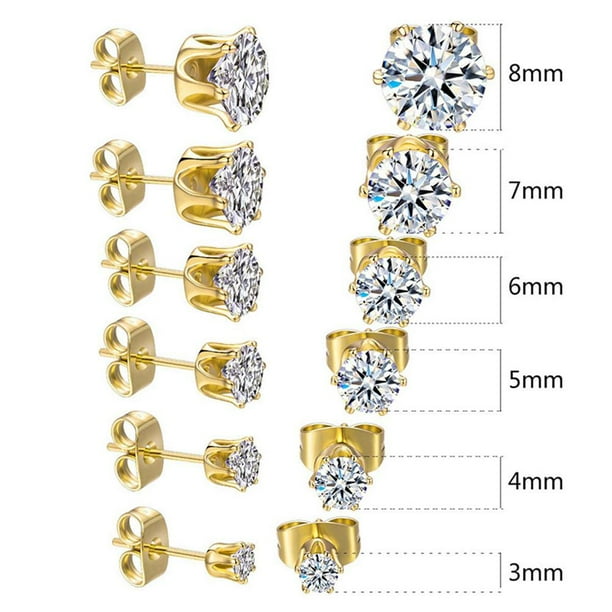GENERICO Set De 6 Pares De Bases De Aros Con Baño De Oro Modelos 4 - Dorado
