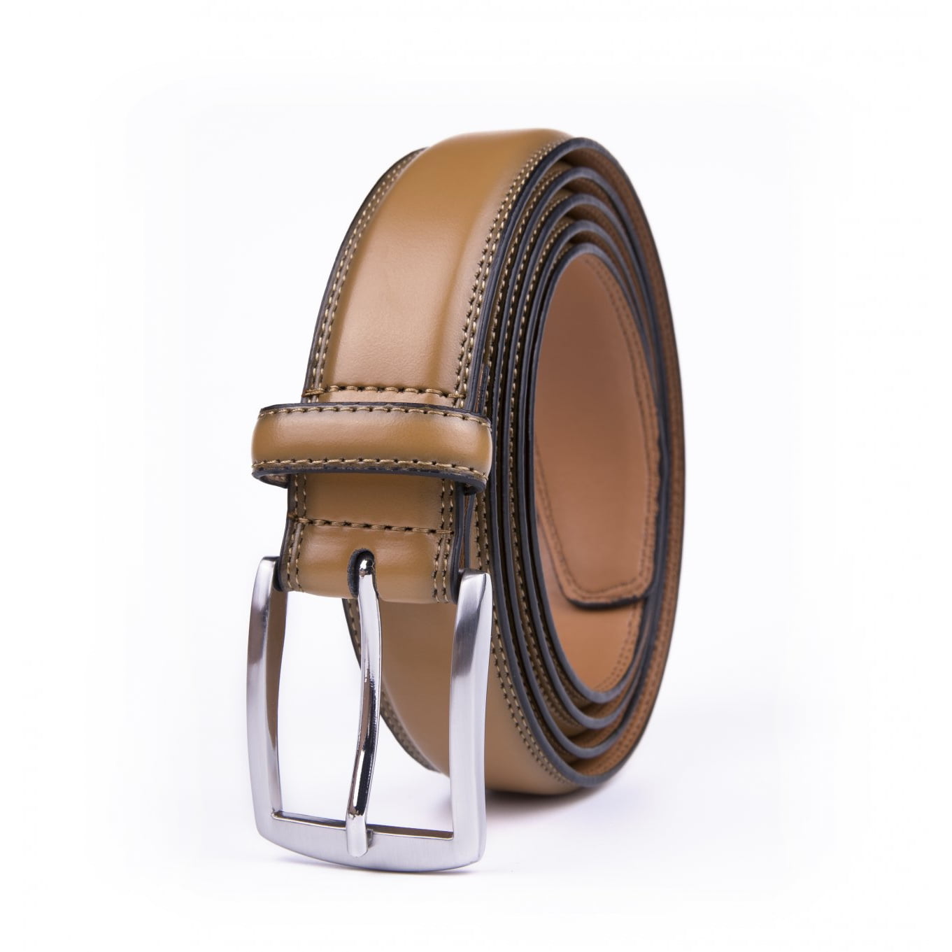 Dress Belt Men Tan 1.25-inch Wide Real Leather Casual Belts For Men