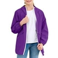 thumbnail image 6 of nerohusy Girls Rain Jacket Lightweight Waterproof Teen Girl Full Zip Up Hooded Wind&Water Resistant Raincoat with Zipper Pockets 2025 Purple,9-10 Y, 6 of 8