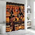 thumbnail image 6 of Black Orange Girls Boho Shower Curtain, Waterproof Shower Curtains for Bathroom, Vintage Ethnic Tribe Abstract Art Washable Fabric Bathtub Curtain Set Bath Decor with 12 Hooks Standard 72"x72", 6 of 8