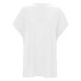thumbnail image 4 of Women Casual Basic T Shirt Polyester Rayon Spandex Loose Fit for Summer and Various Occasions, 4 of 5