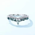 thumbnail image 2 of Marquise Cut Lab Created Moss Agate & Diamond Curve Crown Wedding Band Ring in 925 Sterling Silver – Elegant Jewelry for Women, 2 of 5