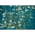 thumbnail image 2 of wall26 -"Almond Blossom by Vincent Van Gogh - Floral Painting on a Vibrant Teal Wood Paneled Background - Wall Mural, Removable Sticker, Home Decor - 66x96 inches, 2 of 6