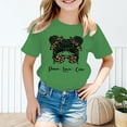 thumbnail image 2 of LUOGENLI T-Shirt pour Filles Enfant Filles Mignon Graphique Col Rond Manche Courte Tee Été Décontracté T-Shirt Chandails pour Filles Tendance de Grandes Marques Vert 7-8 Ans, 2 of 5