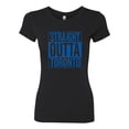 thumbnail image 2 of Straight Outta Toronto Fan | Fantasy Baseball Fans | Womens Sports Slim Fit Junior Tee, Black, Small, 2 of 4