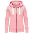 thumbnail image 2 of Pompotops Femmes Dames Sweat à Capuche Uni à Fermeture Éclair Manches Longues Pull Tops Chemise, 2 of 3