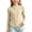 01# Beige, variant on UKHCCC Girls Mock Neck Long Sleeve Top, Stretch Lettuce Trim Pullover Shirt, Solid Basic Layering Tee for Fall Winter, Ages 0-12