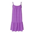 thumbnail image 5 of Womens Summer Dresses Fashion Floral O Neck Ruffle Hem Spaghetti Strap Sleeveless Summer Dress Purple XXXXXL, 5 of 5