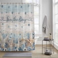 thumbnail image 4 of Blue Ocean Shower Curtains for Bathroom, Seas The Day Washable Fabric Shower Curtain with Hooks Waterproof Bathroom Decor Sets, 36 x 72 Inches, 4 of 9