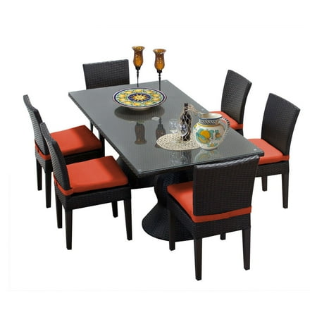 TK Classics Napa Wicker 7 Piece Rectangular Patio Dining Set with 12 ... TK Classics Napa Wicker 7 Piece Rectangular Patio Dining Set with 12 ...