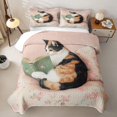 thumbnail image 2 of Erosebridal Cute Cat Quilt Full, Pet Theme Full Bedspread Sets, 3-Piece 1 Quilt and 2 Pillowcases, 2 of 7