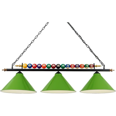 

DSWXVG 47 Hanging Pool Lights Billiard Pool Fixtures for 7 8 Real Billiard Design Billiard Ceiling Lamp 3 Metal Lamp for Game Room Pool Billiards (Dark Green)