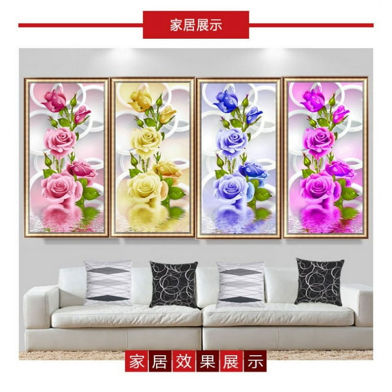 Abstract Blue Orange Flower Diamond Painting Watercolour Art 5D Full  Diamond Embroidery Crystal Mosaic Picture Wall Decoration