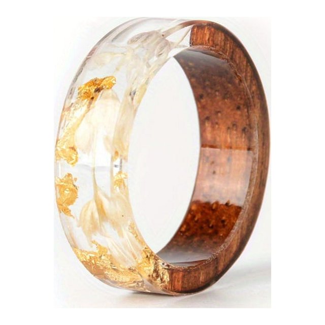 Bague en Résine de Bois Fait Main - Cadeau d'Anniversaire Parfait pour Femmes et Filles