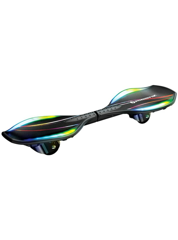 Razor Black Label RipStik Ripster Light UpTwo Wheel Caster Board with Multi-Color LED Lights, Compact and Lightweight, for Kids and Teens
