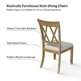 thumbnail image 5 of Tina's Home Solid Wood Dining Chairs Set of 2, Farmhouse  Upholstered Armless Side Chairs Crossing High Back Living Room Kitchen, 5 of 7