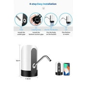 موزع مضخة مياه كهربائية أوتوماتيكية موزع مياه الشرب المحمولة التبديل مع ضوء LED USB منفذ شحن Android لمكتب المطبخ المنزلي - أسود