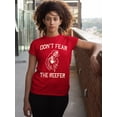 thumbnail image 3 of Halloween Don't Fear Reaper Creepy 4 20 Funny Women's T-shirt, XL, Red, 3 of 6
