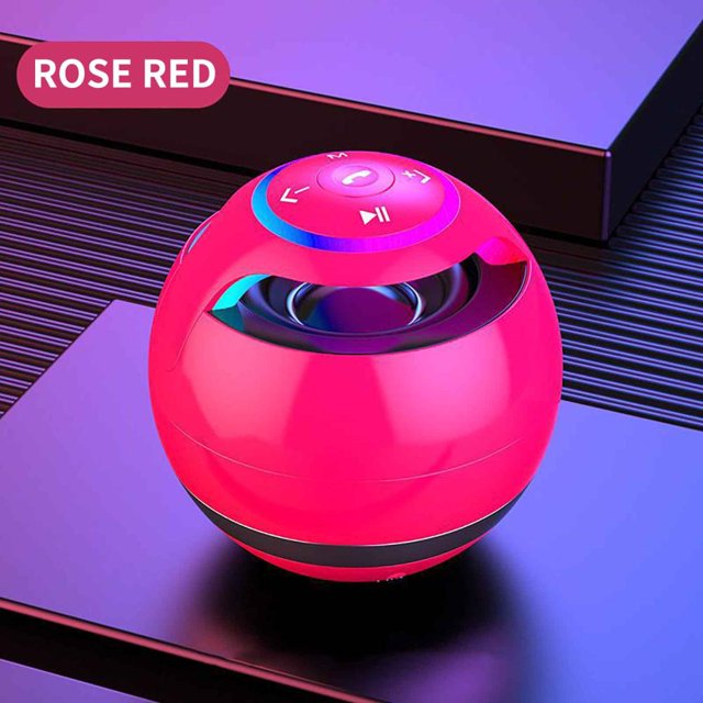 Feltree 360° Stereo Bluetooth Speaker with Colorful Lights, High Quality Sound Home Audio System with Memory Card Slot and Radio