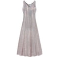 thumbnail image 1 of Plus size 7x Petite Womens Dress Soft Peach Aurora Designer Print Sleeveless High V-Neck Princess Cut, 1 of 4