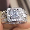 thumbnail image 5 of Mens Alloy Diamond Ring European and American Luxury Design Lightweight Band Elegant Jewelry Ring Gift for Him Size 5 to 12 and 8g Weight, 5 of 5
