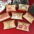thumbnail image 4 of Caja de dulces con forma de almohada navideña, papel kraft de Papá Noel, bolsas de embalaje para niños, decoración de fiesta de Navidad, Año Nuevo, Navidad, 4 of 5