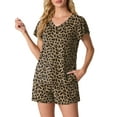 thumbnail image 2 of MINTREUS Women's Knit Pajamas Set Ruffle Sleeves Sleepwear Casual 2 Piece Pjs Soft Loungewear with Pockets, 2 of 6