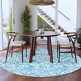 thumbnail image 3 of Round Rug 6Ft Washable Non-Slip, Blue Spring Floral Circle Area Rugs for Living Room Bedroom, Farmhouse Flowers Elegant Pastoral Indoor Floor Mats Carpet Runner for Home Decor Aesthetic, 3 of 8