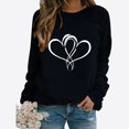 thumbnail image 2 of Womens Valentines Sweatshirts Romantic Love Graphic Heart Print Shirt Crewneck Pullover Top Clothes, 2 of 3