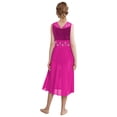 thumbnail image 4 of vastwit Girls Sleeveless Lyrical Dance Dress Lace High Low Skirt Leotard Ballet Modern Contemporary Dancewear Hot Pink 14, 4 of 5