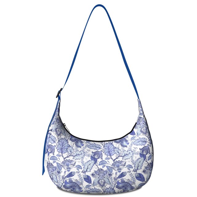 Sac Hobo Léger avec Design Floral Vintage Sangle Réglable Fermeture Éclair Lisse Matériau en Nylon Parfait pour les Voyages et les Activités Extérieures