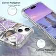 thumbnail image 4 of Casetego for iPhone 15 Plus Case,Shiny Bling Marble Full Body Protective Support Wireless Charing Bumper Rugged Anti-Scratch Hybrid Rubber Case Cover,Purple, 4 of 6