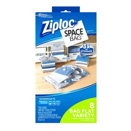 Ziploc Space Bag 8ct Bag: 4 Large, 3 Extra Large, 1 Medium