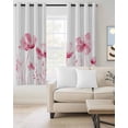 thumbnail image 2 of Pink Spring Floral Blackout Curtains for Bedroom/Living Room, Thermal Insulated Kitchen Curtains, Watercolor Botanical Summer Flower Grommet Darkening Window Treatment Drapes 52"x84"x2, 2 of 8