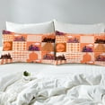 thumbnail image 4 of Train Sheet Set For Kids Toddler Cartoon Train Bus Bed Sheets Set Vintage Style Orange And Pink Steam Engine Bedding Sets, Cute Banner Train Transportation Sheets Geometry Lattice Bed Set King, 4 of 5