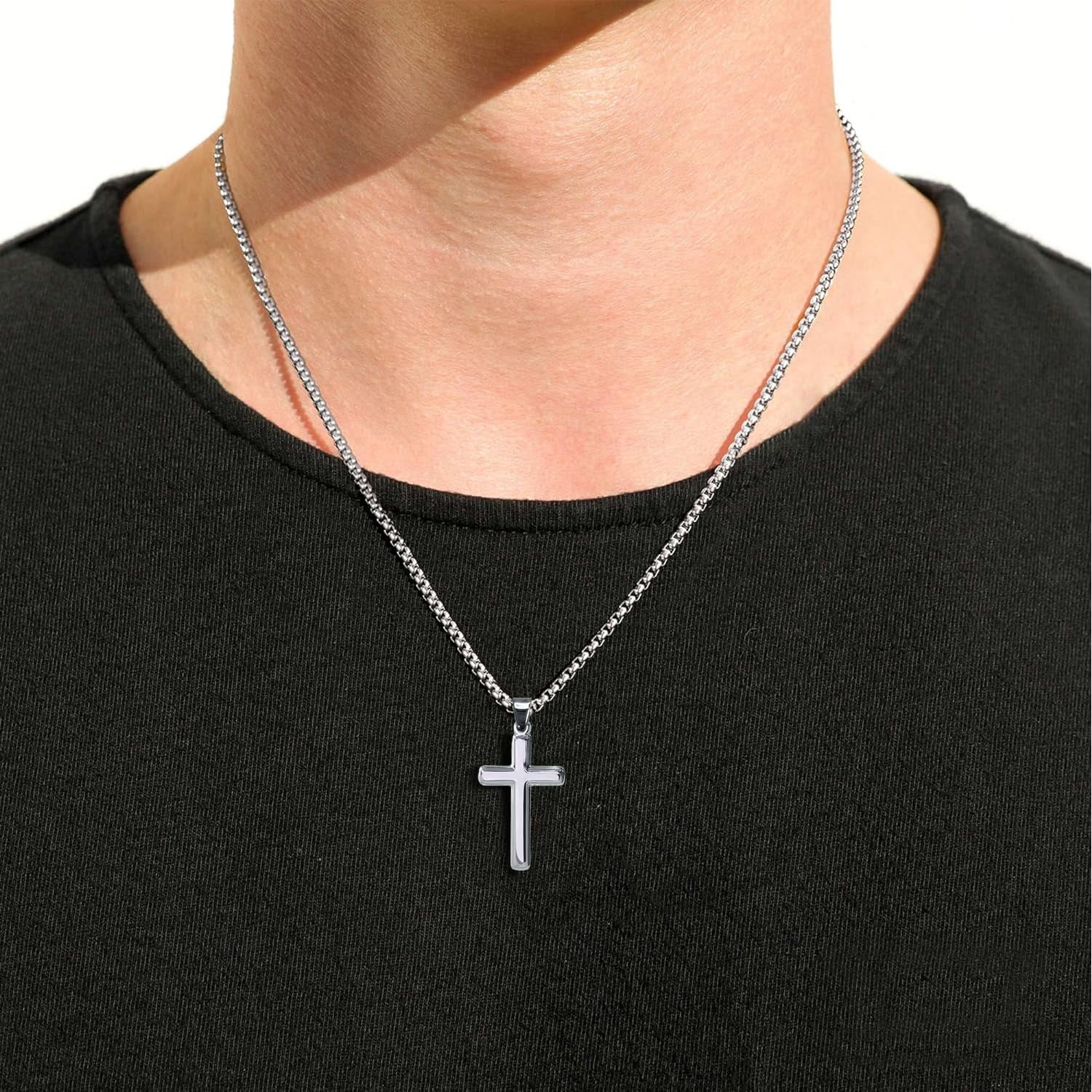 To My Grandson Necklace From Grandma Faith Cross Necklace Baptism Birthday Graduation Christmas Gifts For Grandson From Grandparents With Message Card & Gift Box
