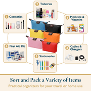 ComfiTime Makeup Bag - 6 Pack Small Travel Cosmetic Bag for Women and Men, Mini Makeup Pouch, Waterproof Travel Cosmetic Pouch, Multi-Purpose Nylon Zipper Toiletry Bag