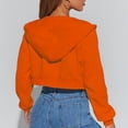 thumbnail image 6 of Fesfesfes Women Flannel Shirt New Fall/Winter Collection Women Flannel Shirt Zipper Cardigan Hooded Fleece Short Hoodie On Sale, 6 of 6